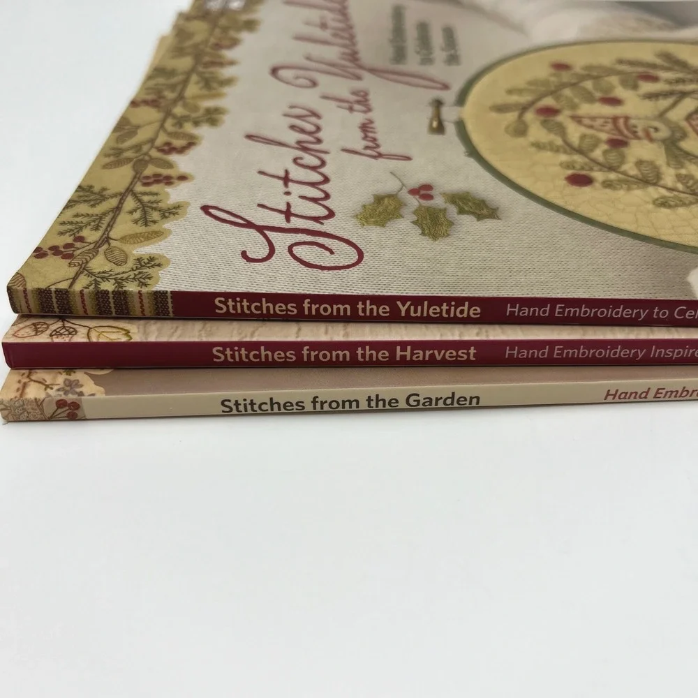 Kathy Schmitz Hand Embroidery Lot Yuletide Harvest Garden Martingale 3 Books